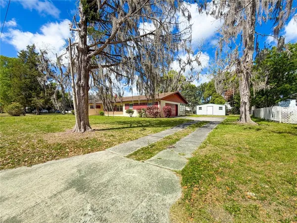 a view of yard with tree and green space