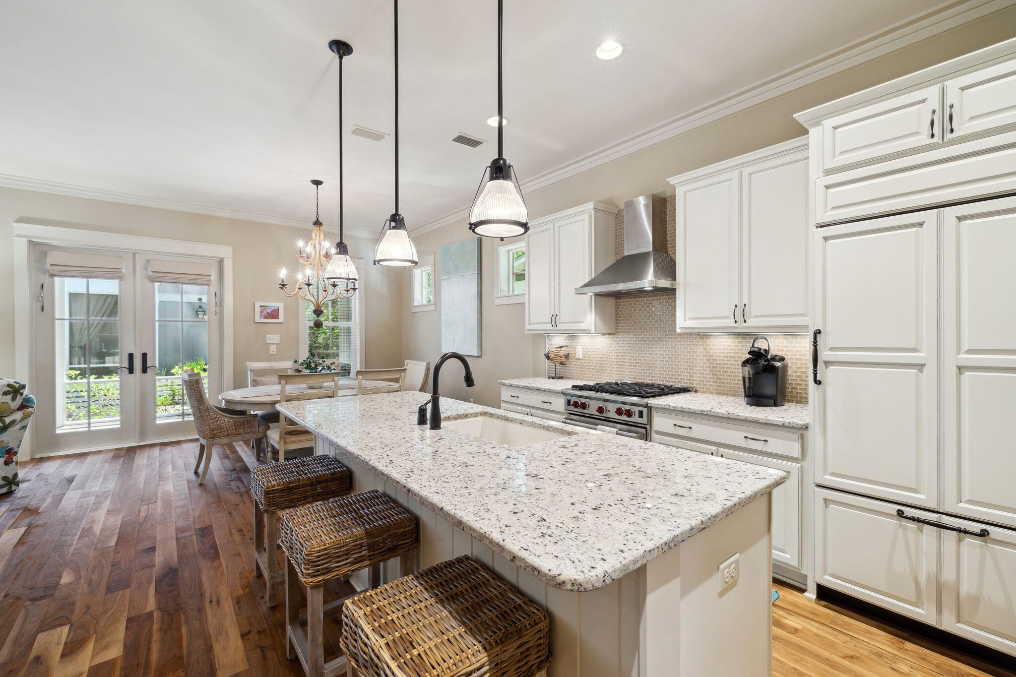 45 Plimsoll Way Santa Rosa Beach, FL 32459 - Photo 5 of 42 a kitchen with stainless steel appliances granite countertop a sink stove and refrigerator
