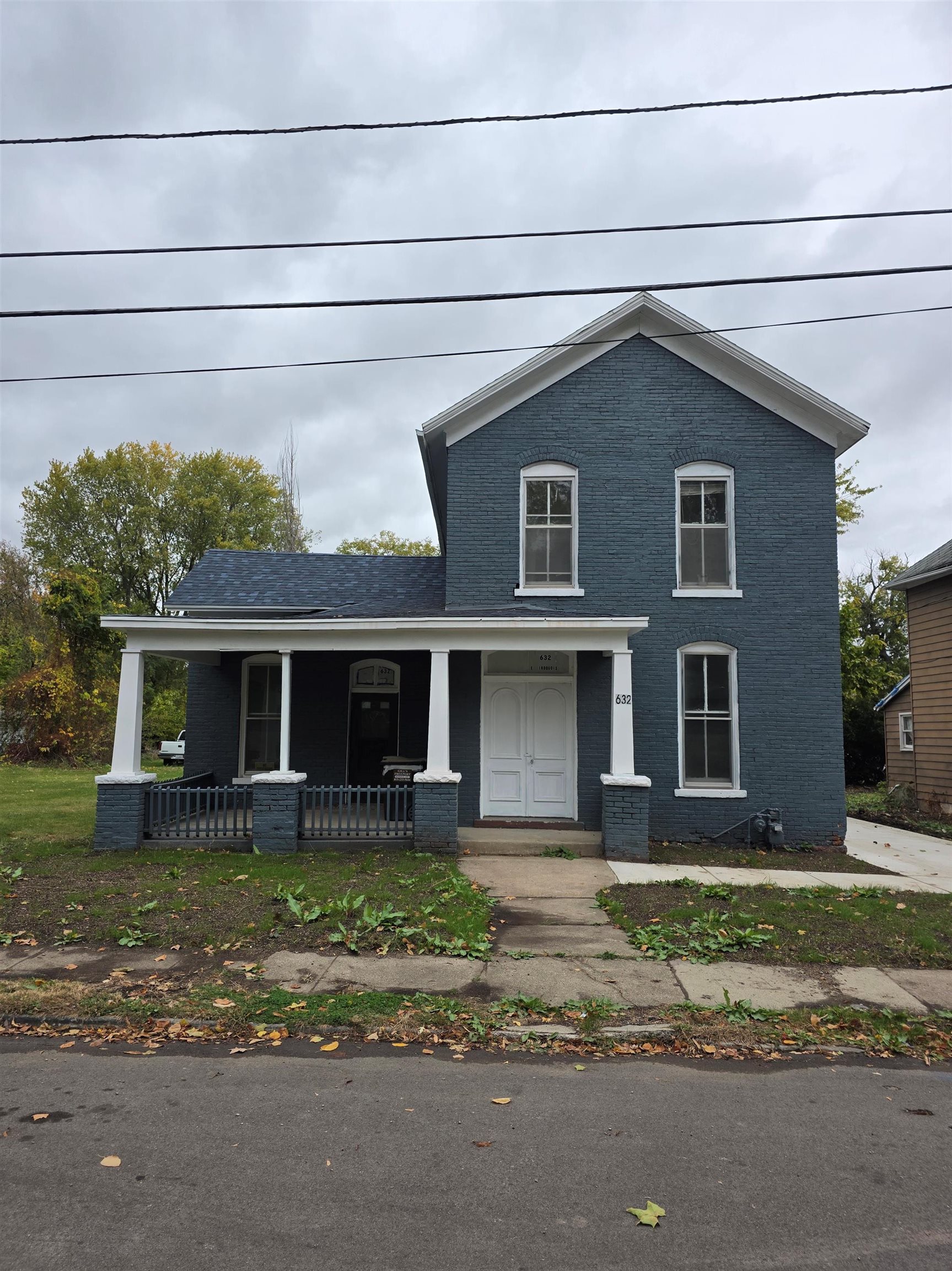 a front view of a house