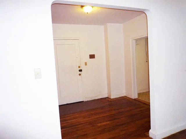 a view of walk in closet with wooden floor