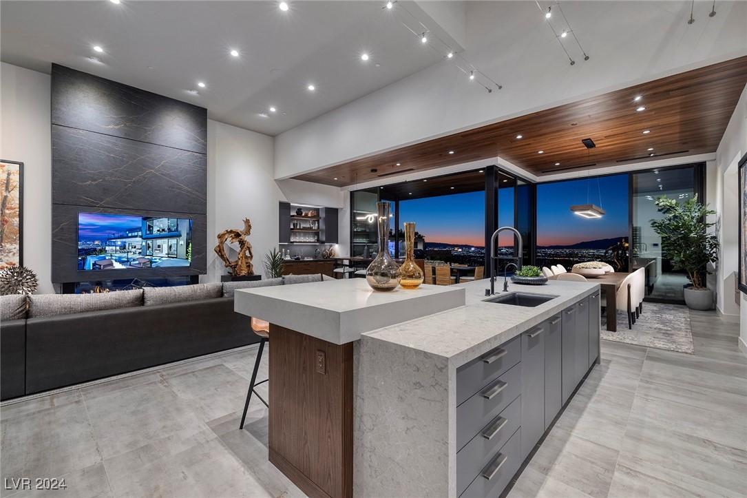 496 Overlook Rim Drive Henderson, NV 89012 - Photo 8 of 48 Residence 2 Model Home Kitchen and Great Room