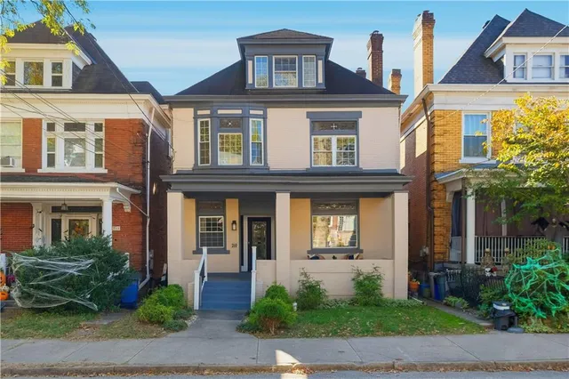 a front view of a house