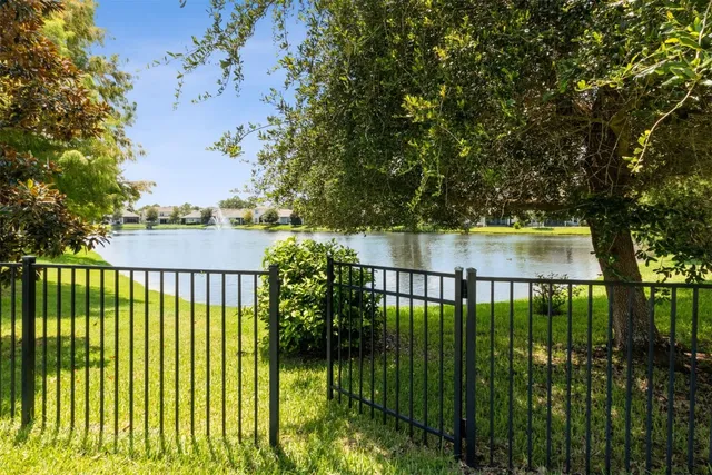 a view of swimming pool from a balcony