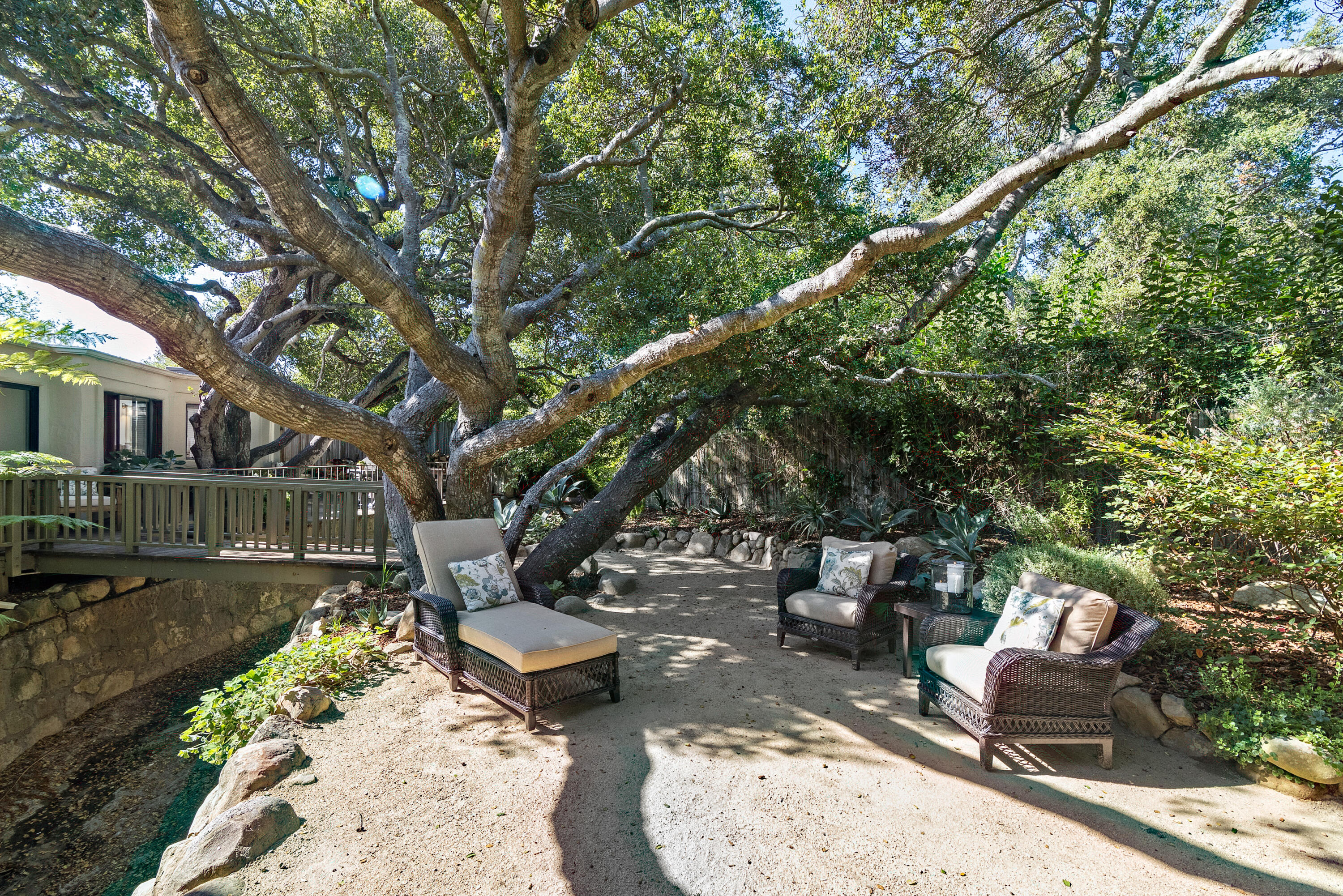 548 San Ysidro Road, Unit 1 Santa Barbara, CA 93108 - Photo 18 of 20 a backyard of a house with barbeque oven