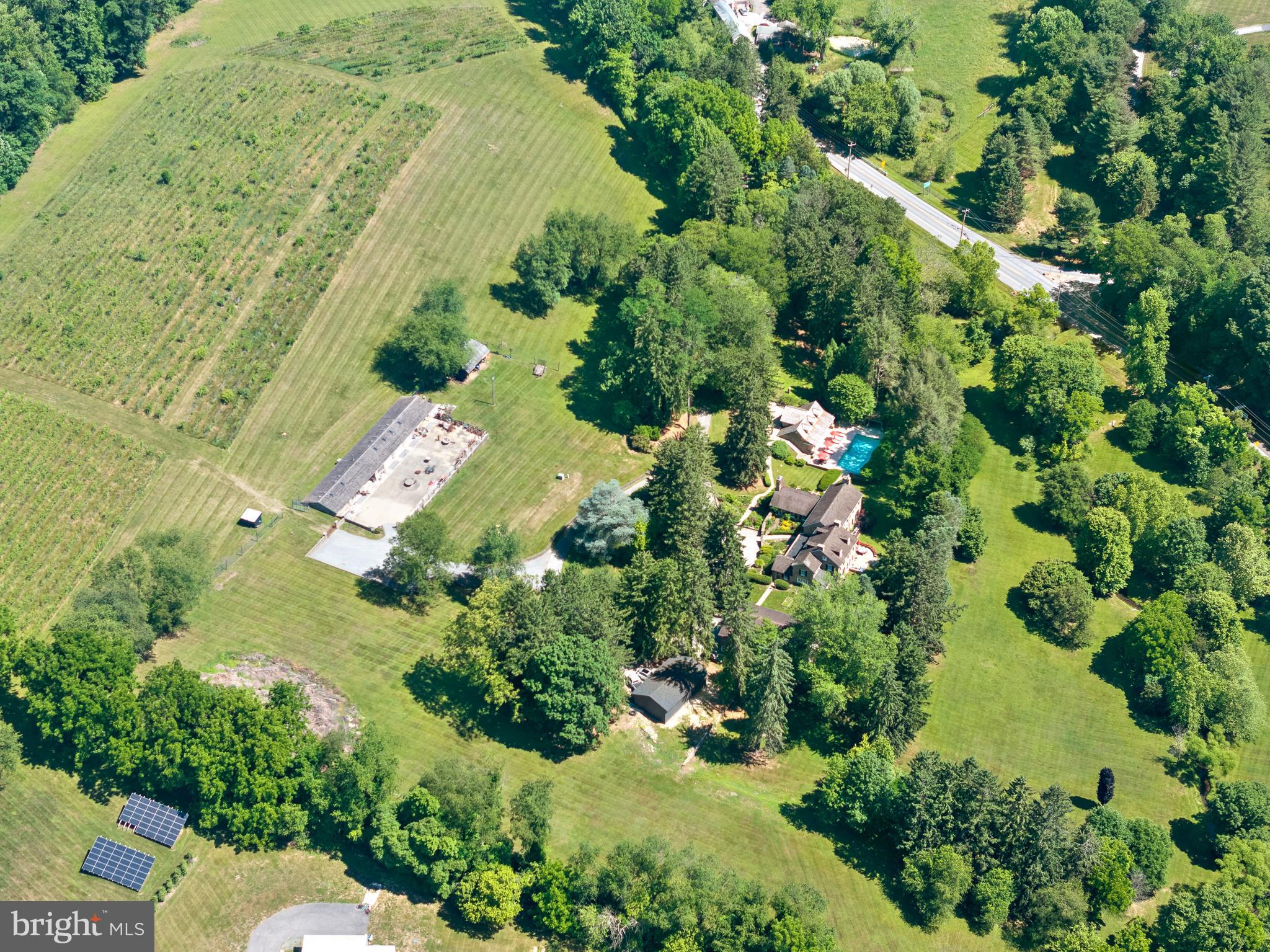 1740 Lenape Road West Chester, PA 19382 - Photo 84 of 120 Aerial of Main House and Additional Buildings