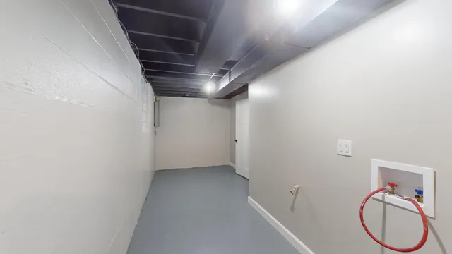 a view of hallway with workspace