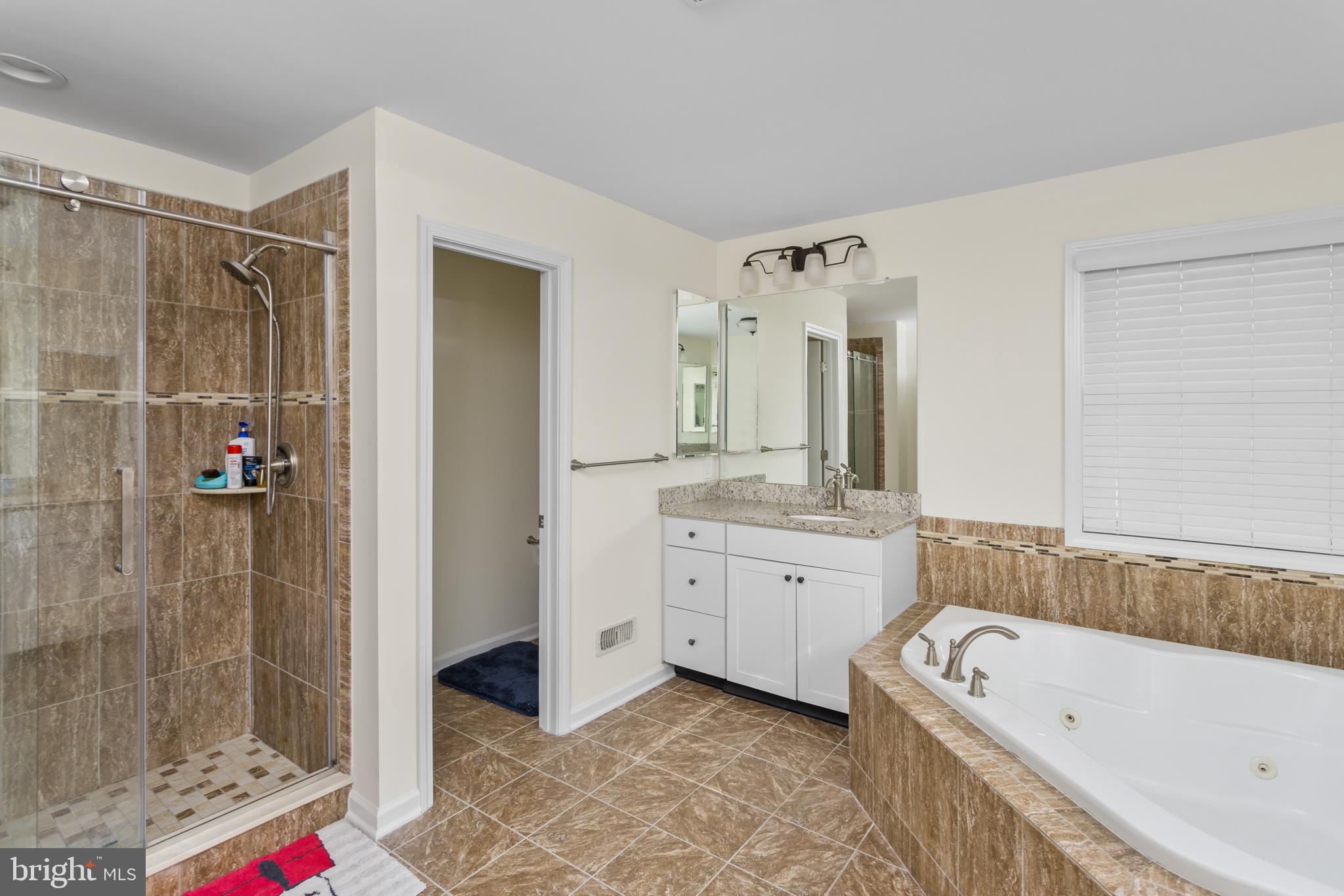 36 Brookdale Way Chesterfield, NJ 08515 - Photo 26 of 52 a bathroom with a tub a sink and a mirror