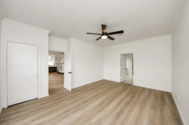 a view of a room with racks on the wall