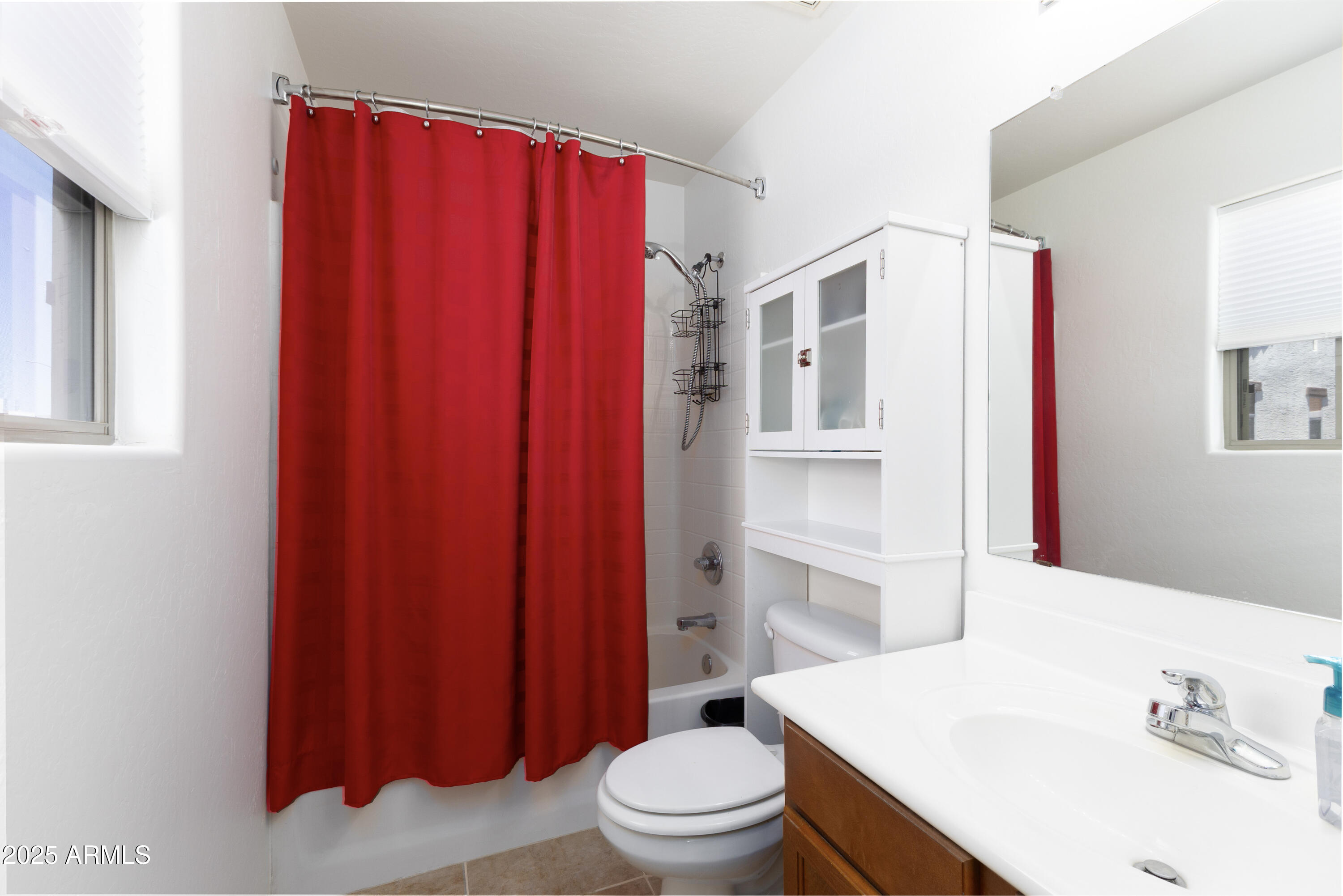 451 South Hawes Road, Unit 53 Mesa, AZ 85208 - Photo 24 of 37 a bathroom with a sink a toilet and shower curtain