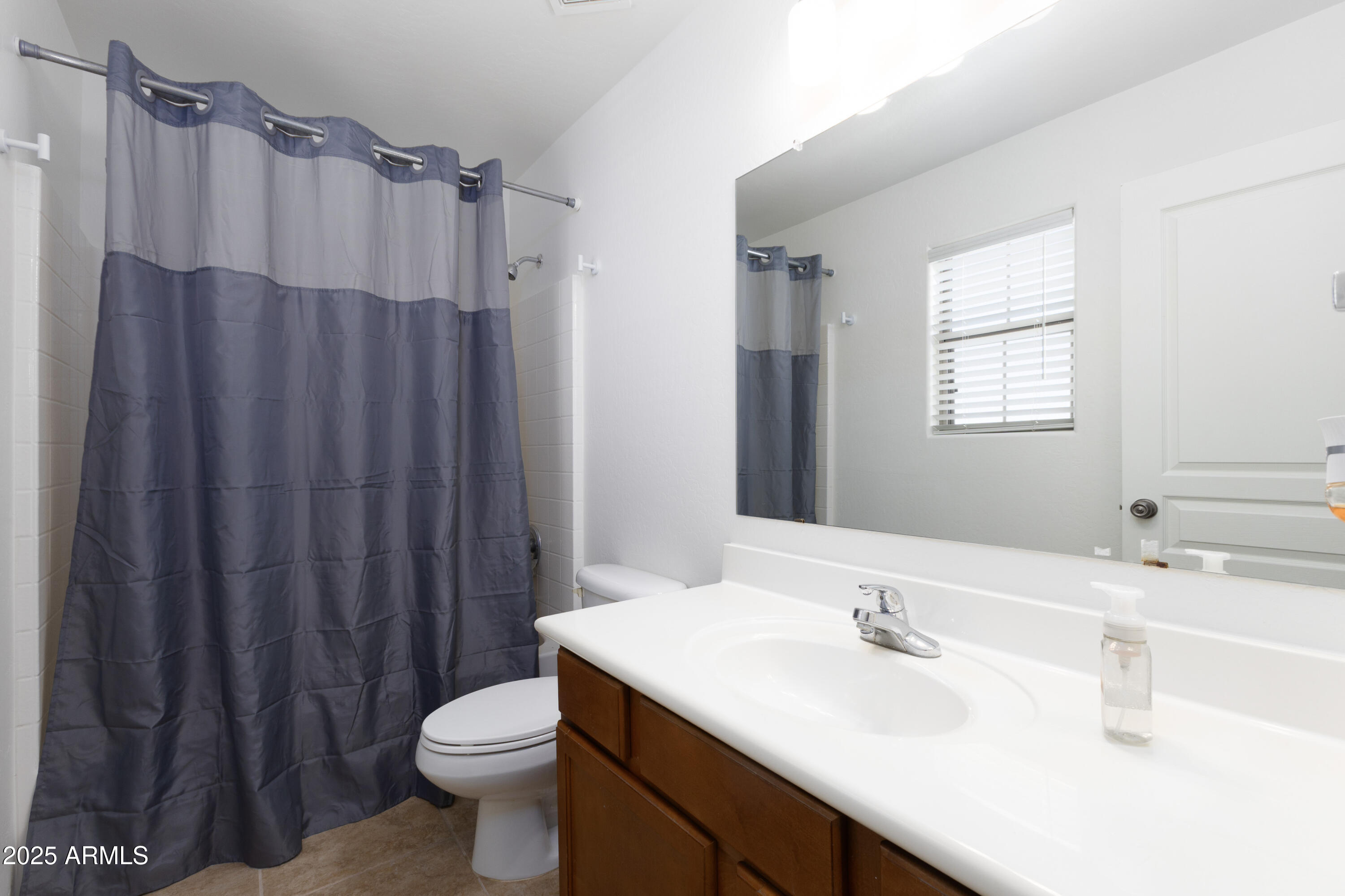 451 South Hawes Road, Unit 53 Mesa, AZ 85208 - Photo 27 of 37 a bathroom with a sink a toilet and shower curtain