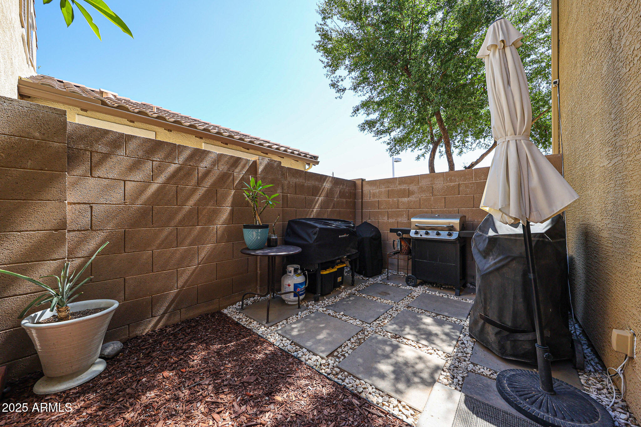 451 South Hawes Road, Unit 53 Mesa, AZ 85208 - Photo 32 of 37 a view of a backyard with furniture and plants