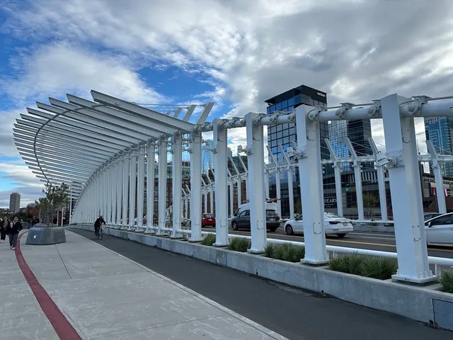 a view of a building with a street