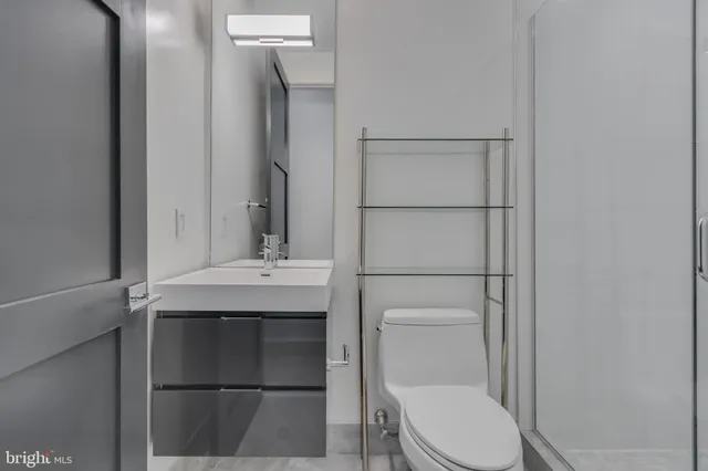 a bathroom with a shower