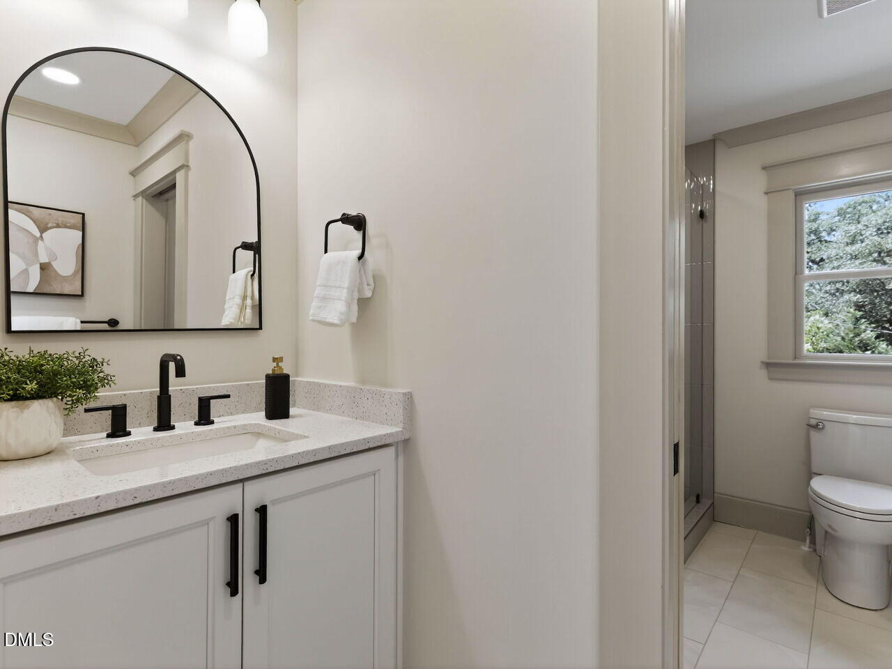 504 Tilden Street Raleigh, NC 27605 - Photo 47 of 58 a bathroom with a toilet sink and mirror