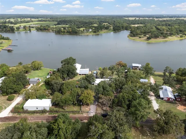 a view of a lake with a mountain in the background