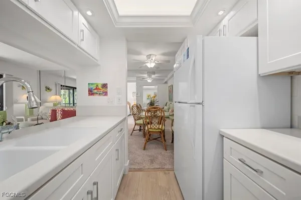 a view of kitchen and living room