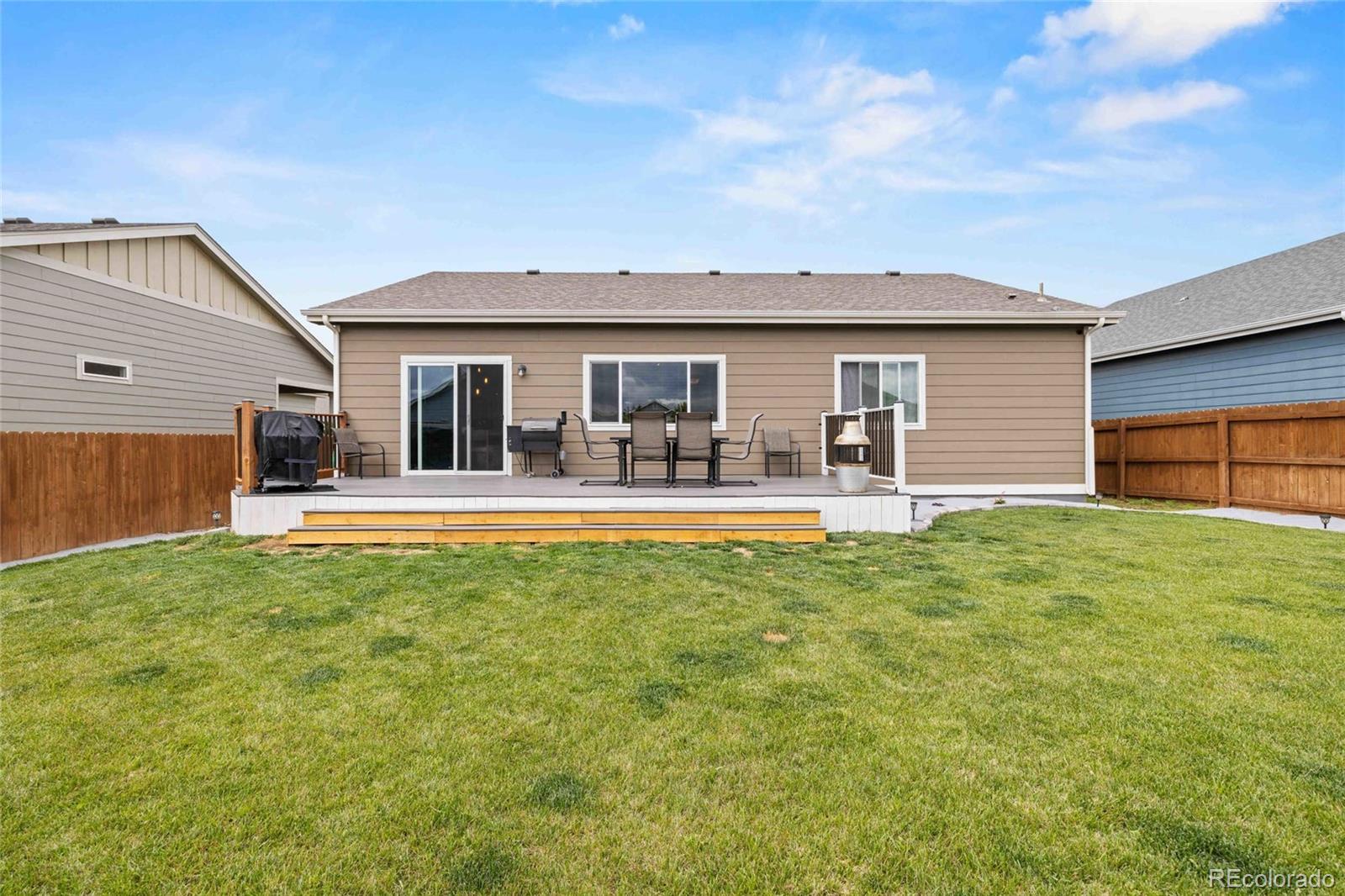 1030 Wagon Train Drive Milliken, CO 80543 - Photo 36 of 49 a backyard of a house with seating space