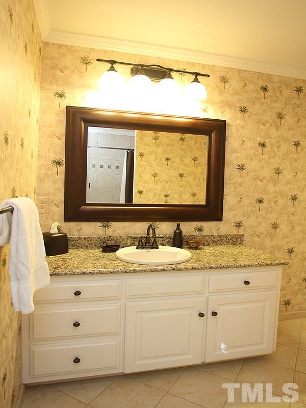 9905 Waterview Road Raleigh, NC 27615 - Photo 15 of 21 a bathroom with a sink vanity and mirror