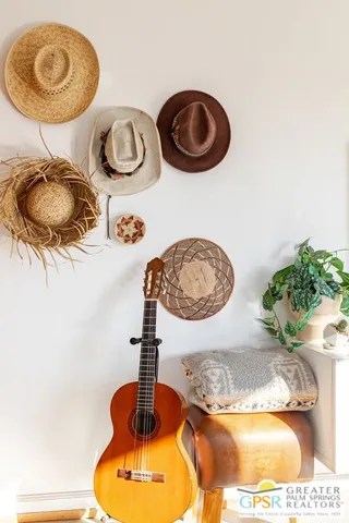 a workspace with furniture and window