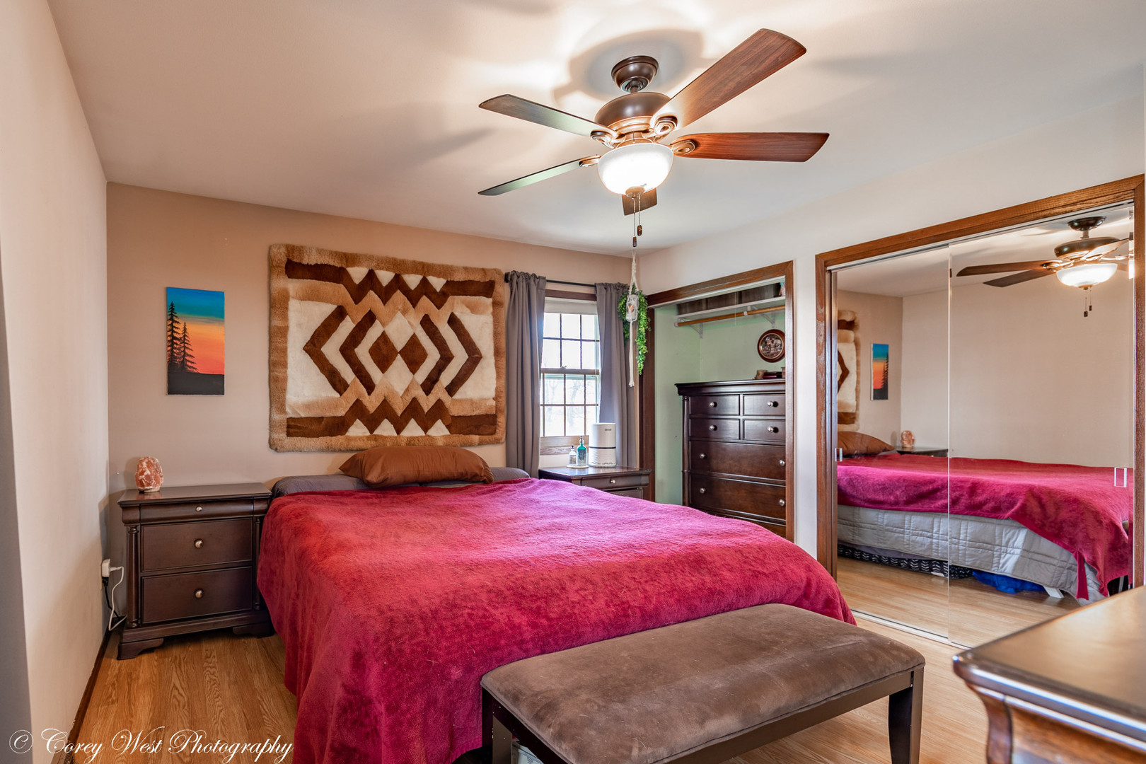 6790 Cherry Valley Road Kingston, IL 60145 - Photo 20 of 44 a bed room with a bed and a ceiling fan