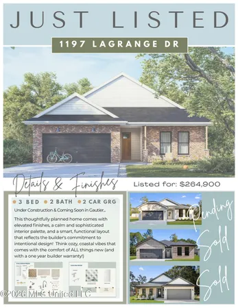 $264,900 | 1197 Lagrange Drive, Gautier, MS 39553