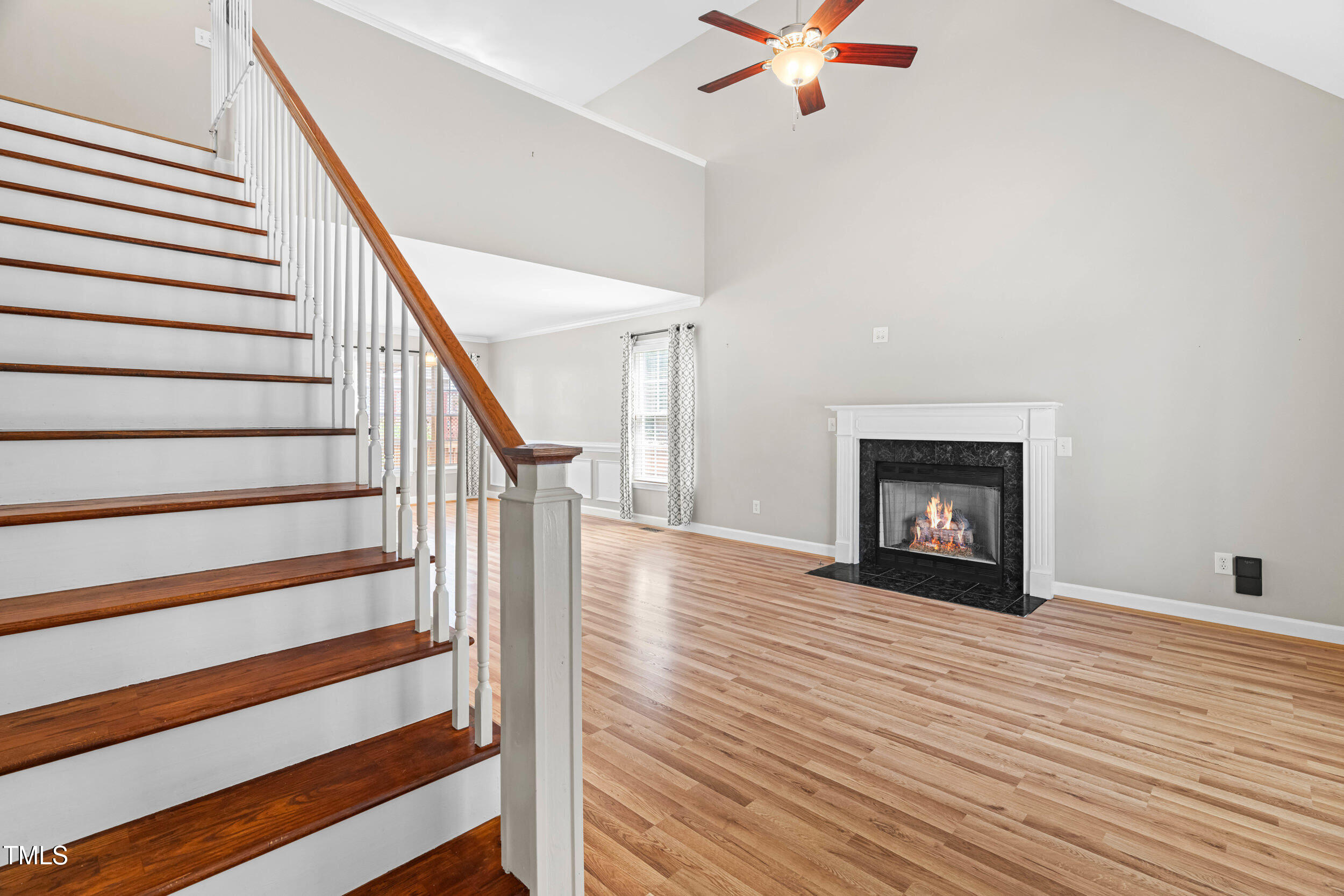 741 Rockville Road Wake Forest, NC 27587 - Photo 5 of 42 Very open family room with dramatic stairway entrance