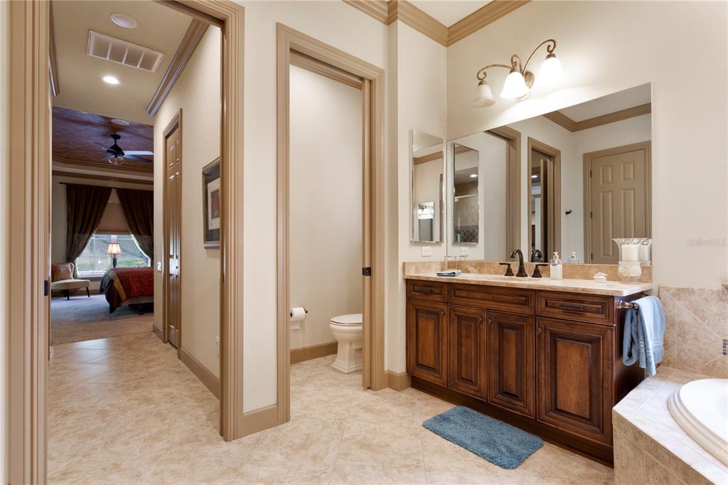 6656 Southwest 179th Ave Road Dunnellon, FL 34432 - Photo 23 of 43 a en suite bathroom with a granite countertop sink toilet and a mirror