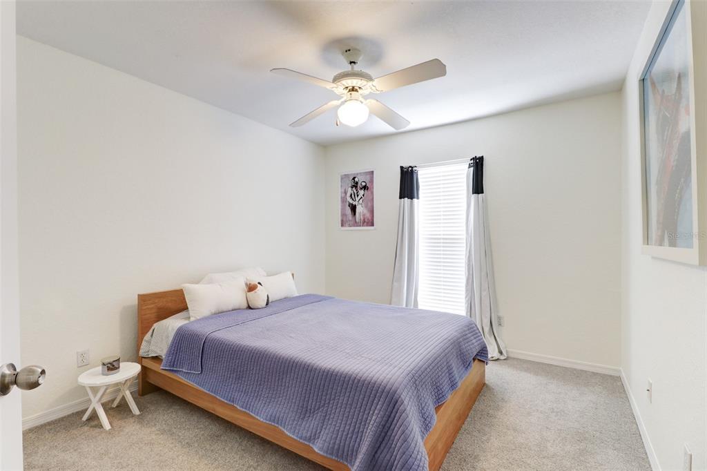 4004 Foxtail Palm Court, Unit 4004 Tampa, FL 33624 - Photo 32 of 49 a bedroom with a bed and a ceiling fan