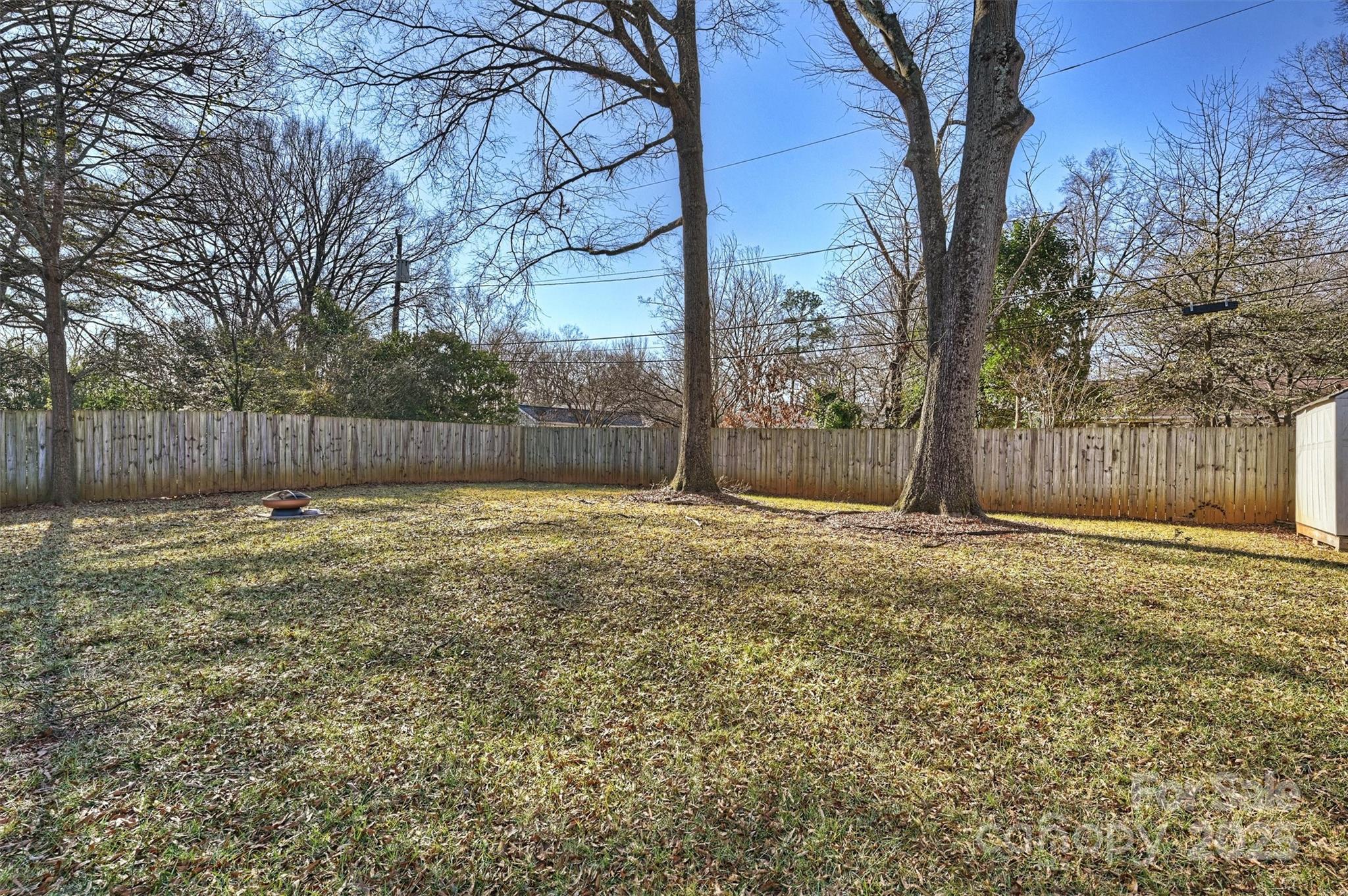 532 Scaleybark Road Charlotte, NC 28209 - Photo 25 of 29 a view of a backyard with large trees and wooden fence