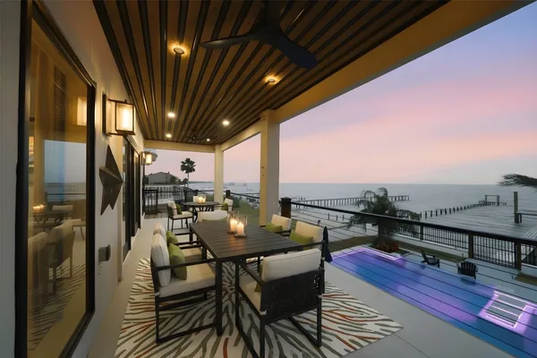 a outdoor space with furniture