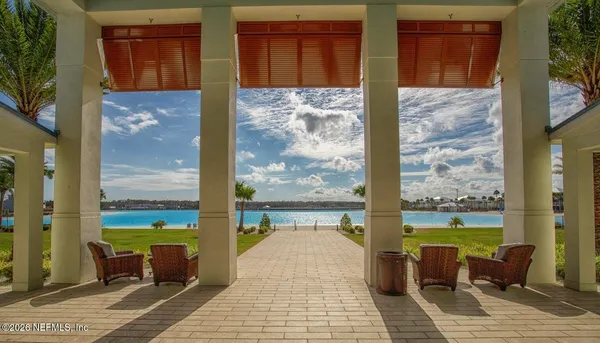 a view of an ocean with city