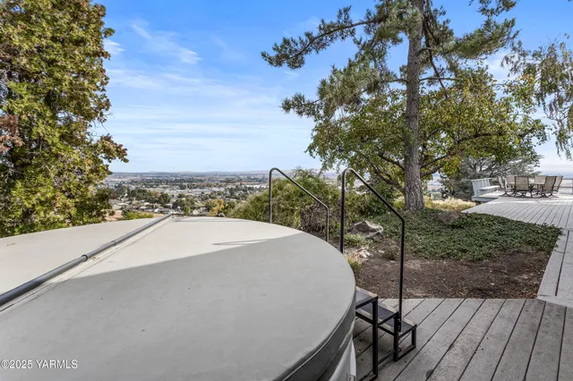 a view of a terrace with chairs