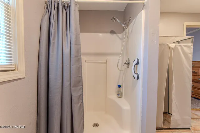 a bathroom with a shower