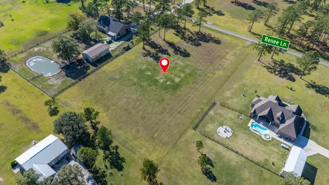 an aerial view of a house
