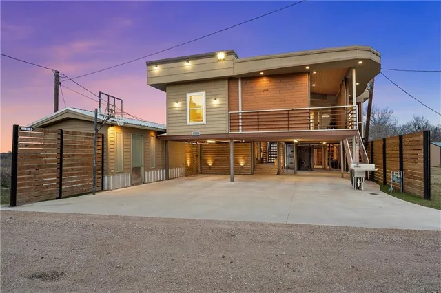 a view of a house with a garage