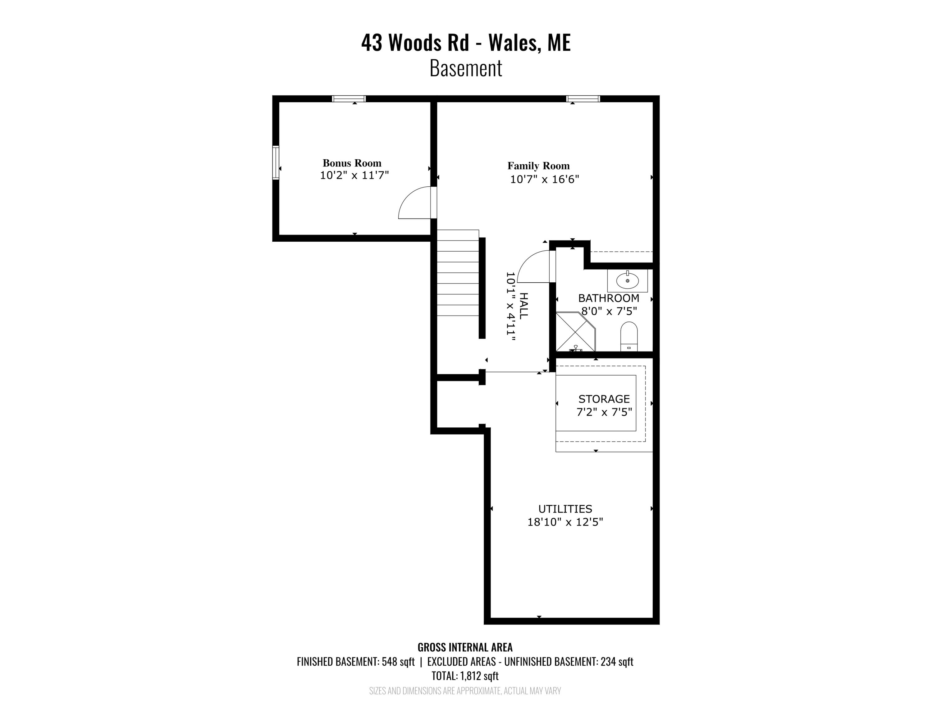 43 Woods Road Wales, ME 04280 - Photo 43 of 43 1-43WoodsRd-Wales_FloorPlan-Basement
