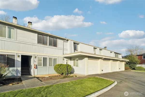 a view of a building with a patio
