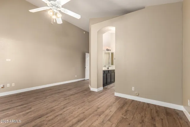 a view of a backyard with a garden