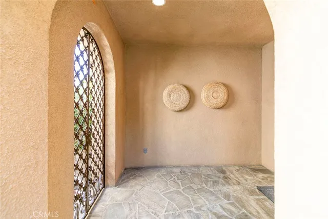 a view of a large window in a room