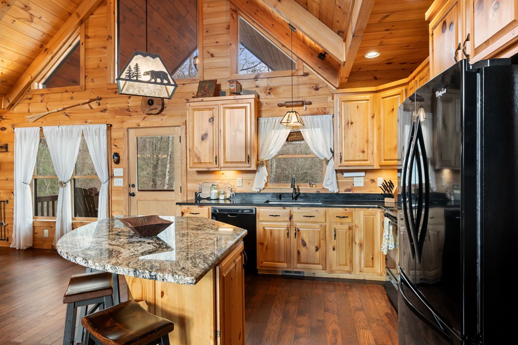 197 Cashes Valley Cherry Log, GA 30522 - Photo 16 of 67 a kitchen with stainless steel appliances granite countertop a sink and cabinets