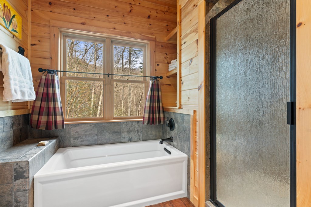 197 Cashes Valley Cherry Log, GA 30522 - Photo 31 of 67 a bathroom with a bathtub and a shower