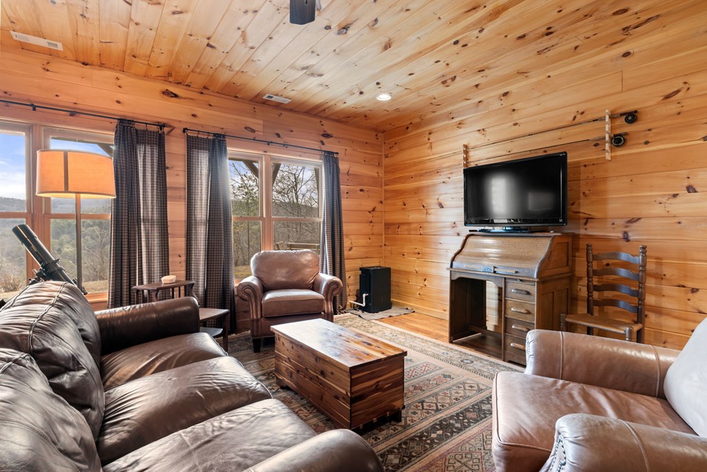 197 Cashes Valley Cherry Log, GA 30522 - Photo 41 of 67 a living room with furniture a flat screen tv and a fireplace