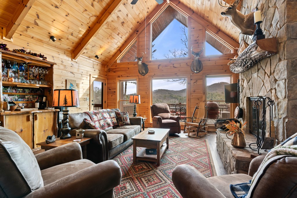 197 Cashes Valley Cherry Log, GA 30522 - Photo 7 of 67 a living room with furniture a rug and a large window