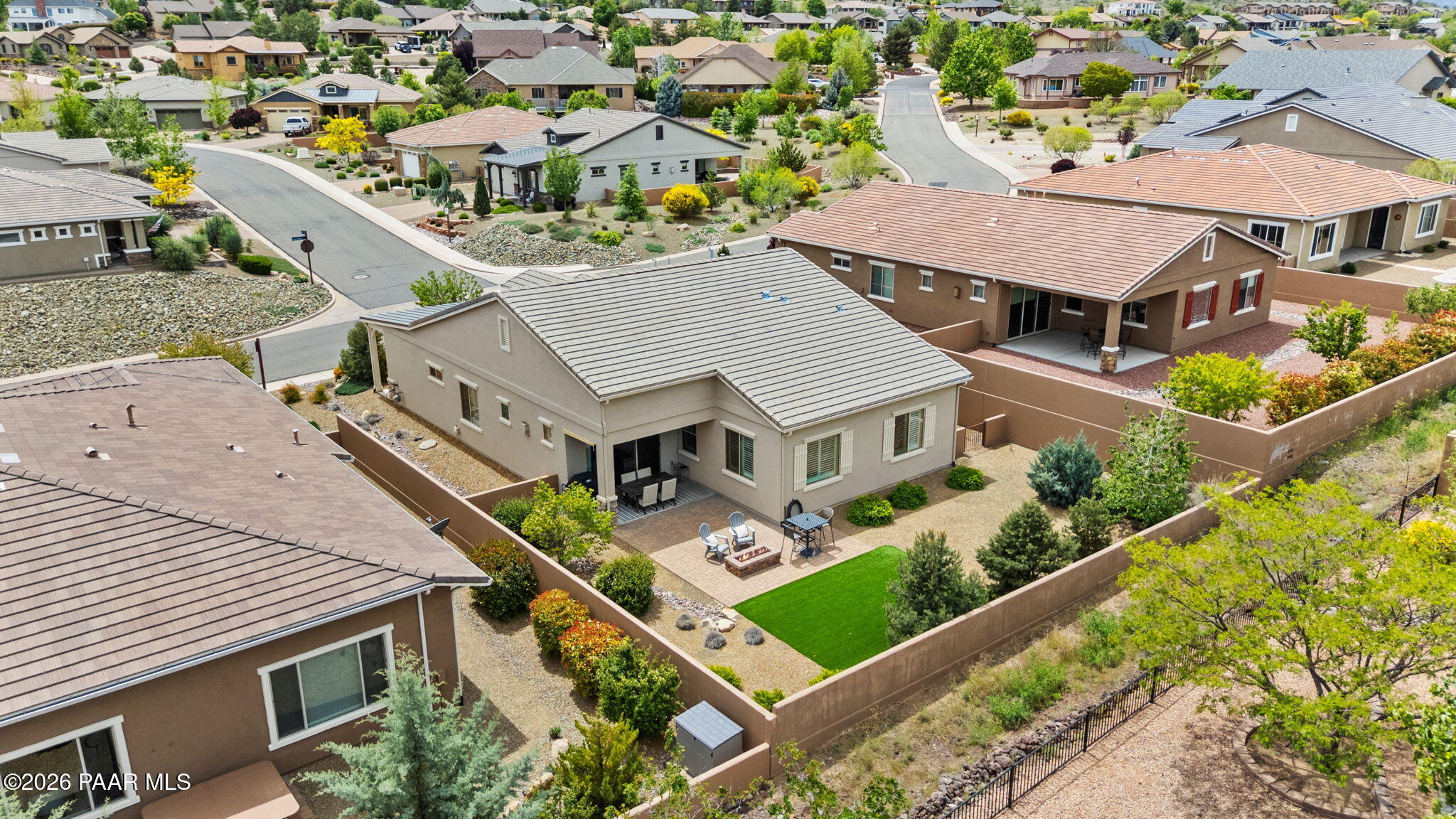 2792 Brooks Range Prescott, AZ 86301 - Photo 34 of 35 an aerial view of a house with a big yard