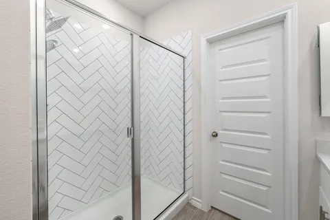 a bathroom with a shower