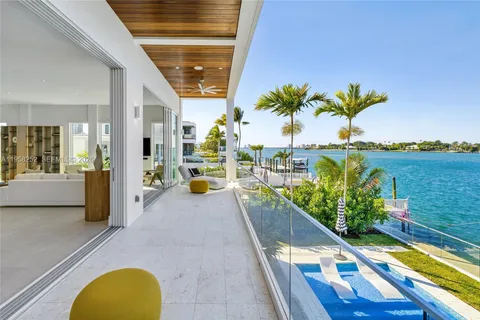 a view of swimming pool from a balcony