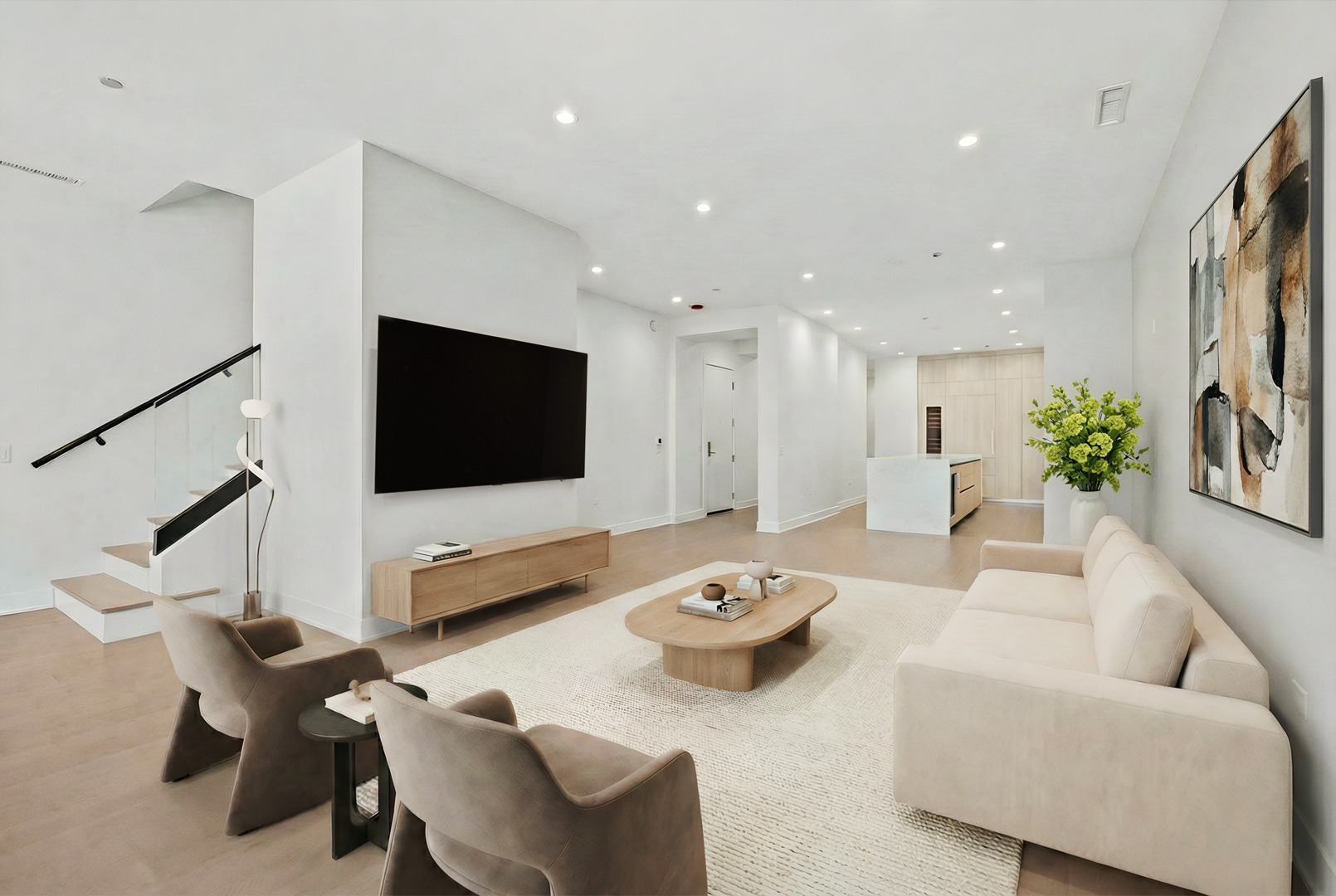 305 South Racine Avenue, Unit PHD Chicago, IL 60607 - Photo 3 of 49 a living room with furniture and a flat screen tv