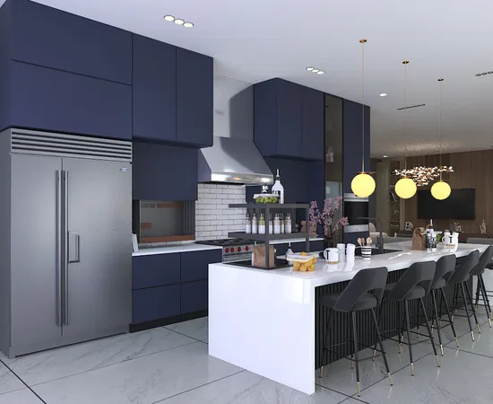 a kitchen with stainless steel appliances kitchen island granite countertop a refrigerator a sink a stove and a wooden cabinets