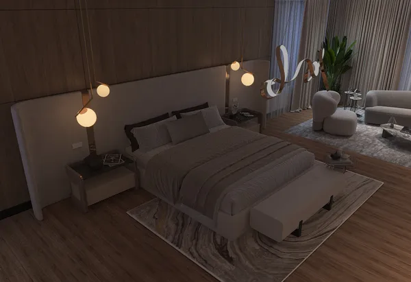 a living room with furniture