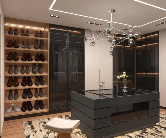 a bedroom with a bed and a mirror